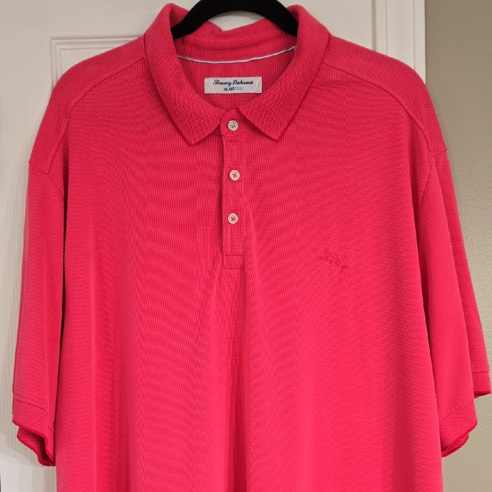 Tommy Bahama Island Zone Pink Men's Polo‎ Shirt, Size 3XL
